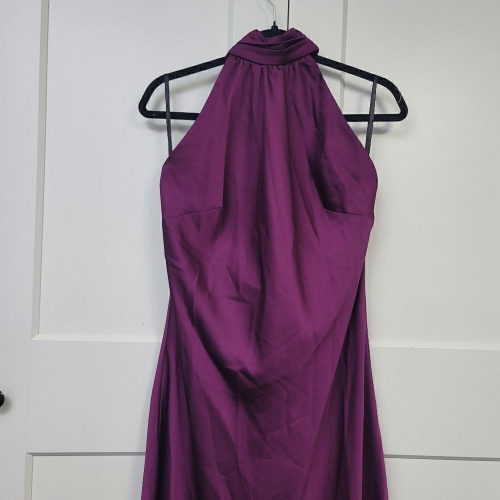 Lovers & Friends Raya midi dress Size Xl Halterneck Satin Revolve - Picture 2 of 9